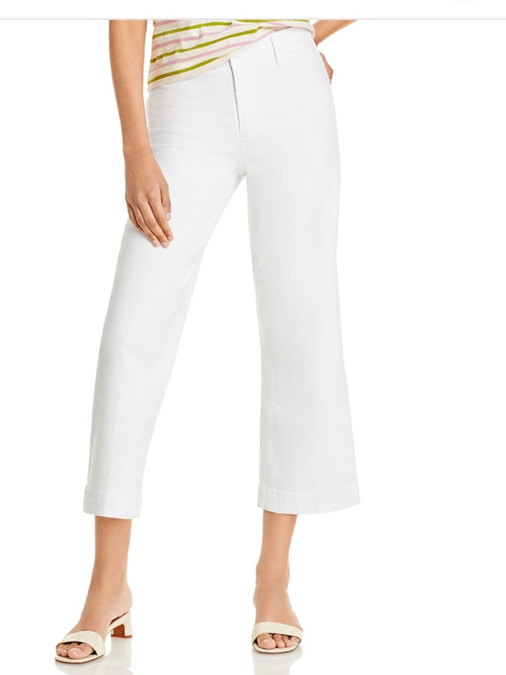 Paige Nellie: Cropped Wide-Leg White Jeans in crisp white size 27